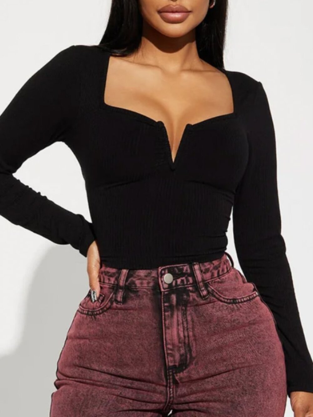 Ribbed Longsleeve w/ wire detail